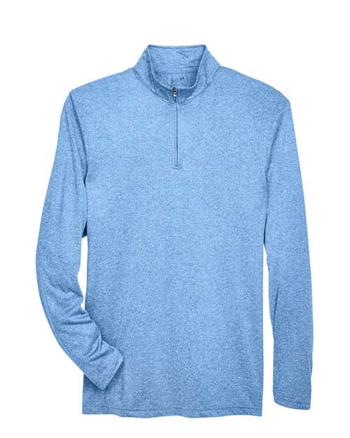 UltraClub 8618 Men's Cool & Dry Heathered Performance Quarter-Zip Pullover