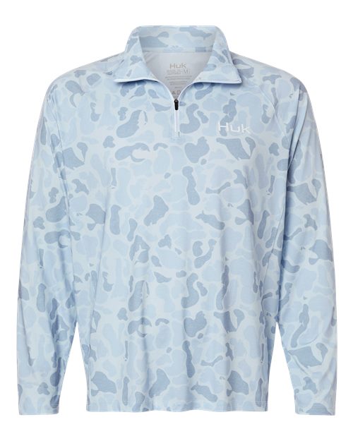 HUK H1200720 Men's Airweight KC Printed Quarter-Zip Pullover