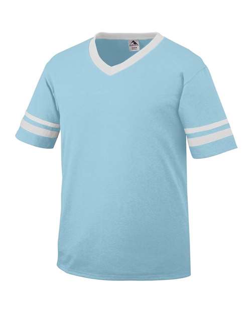 Augusta Sportswear 360 V-Neck Jersey with Striped Sleeves
