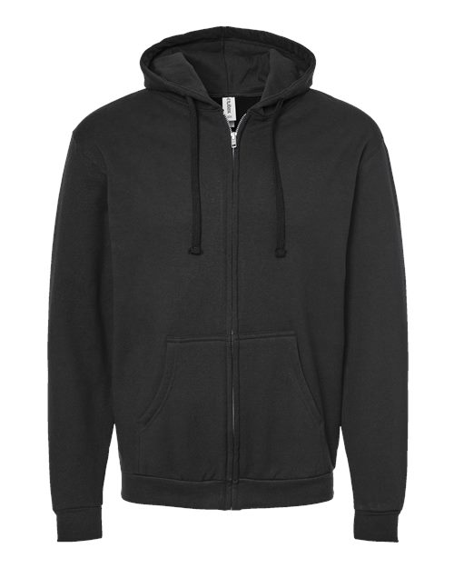 Tultex 331 Unisex Full-Zip Hooded Sweatshirt - Black