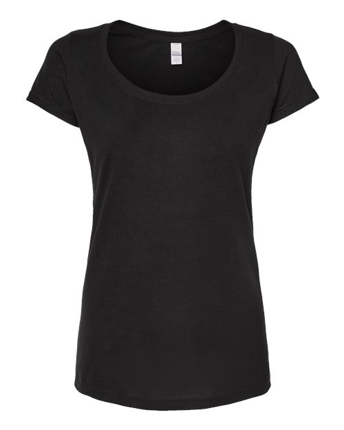 Tultex 243 Women's Poly-Rich Scoop Neck T-Shirt - Black