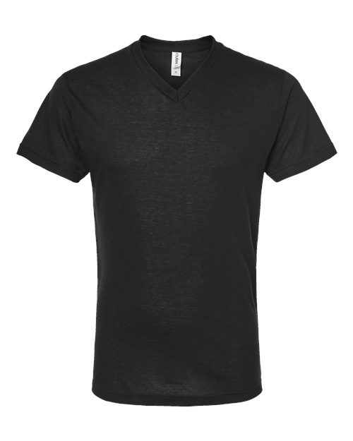 Tultex 207 Men's Poly-Rich V-Neck T-Shirt - Black