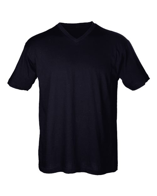 Tultex 206 Men's Fine Jersey V-Neck T-Shirt - Black