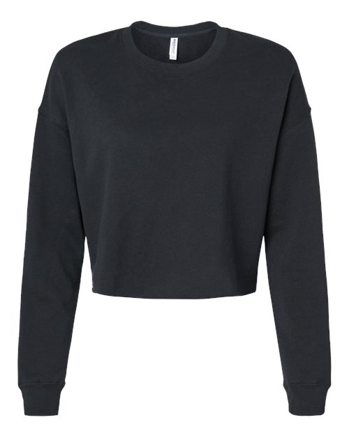 Independent Trading Co. AFX24CRP Women's Lightweight Crop Crewneck Sweatshirt - Black