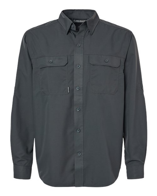 DRI DUCK 4441 Men's Crossroad Woven Shirt - Charcoal