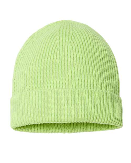 Atlantis Headwear ANDY Sustainable Fine Rib Cuffed Beanie - Acid Green