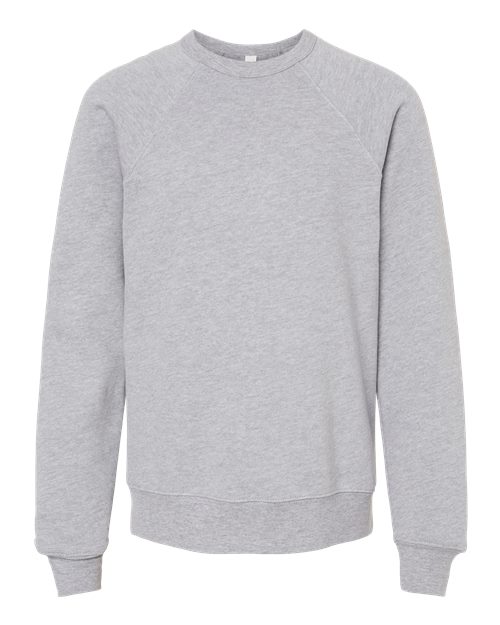 BELLA + CANVAS 3901Y Youth Sponge Fleece Crewneck Sweatshirt - Athletic Heather