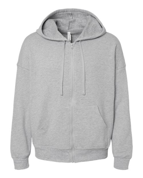 BELLA + CANVAS 3759 Unisex Sponge Fleece DTM Full-Zip Hoodie Sweatshirt - Athletic Heather