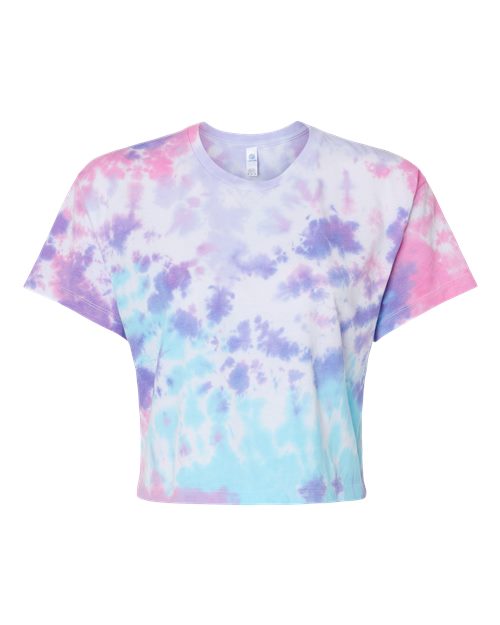 Colortone 1050 Women's Tie-Dyed Crop T-Shirt - Cotton Candy