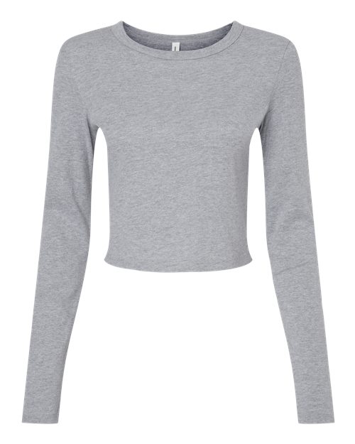 BELLA + CANVAS 1501 Women's Micro Rib Long Sleeve Baby Tee - Athletic Heather