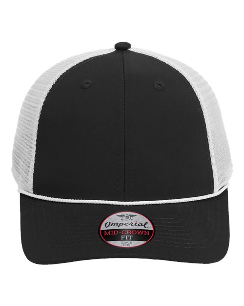 Imperial 7055 The Night Owl Performance Rope Cap - Black/ White