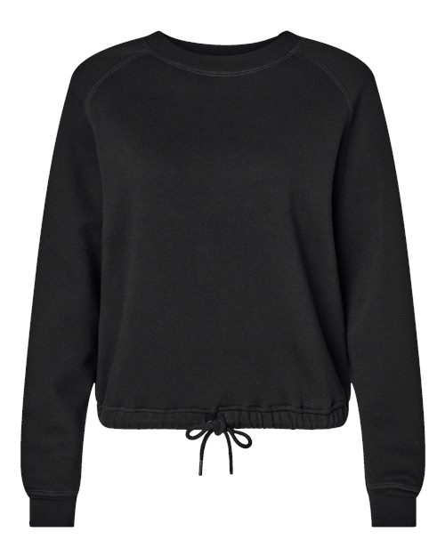 LAT 3528 Women's Relaxed Boxy Crewneck Sweatshirt - Black