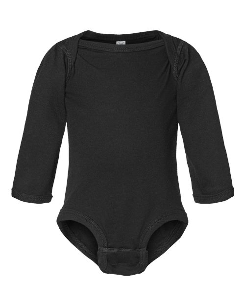 Rabbit Skins 4421 Infant Fine Jersey Long Sleeve Bodysuit - Black