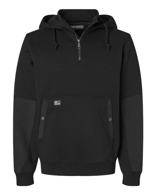 DRI DUCK 7349 Men's Mission Quarter-Zip Hooded Pullover - Black