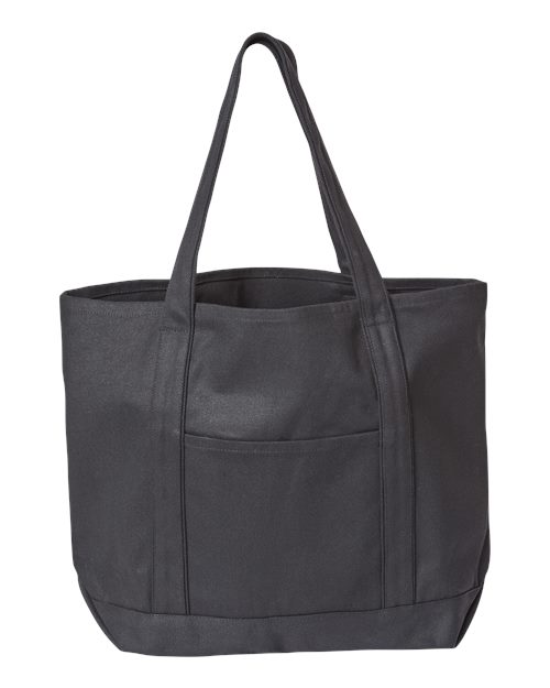 Liberty Bags 8872 Carmel Classic XL Cotton Canvas Resort Tote - Black/ Black