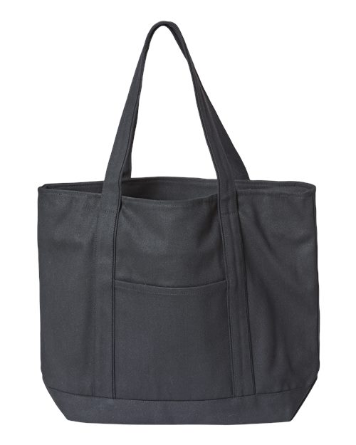 Liberty Bags 8873 XL Zippered Cotton Canvas Resort Tote - Black/ Black