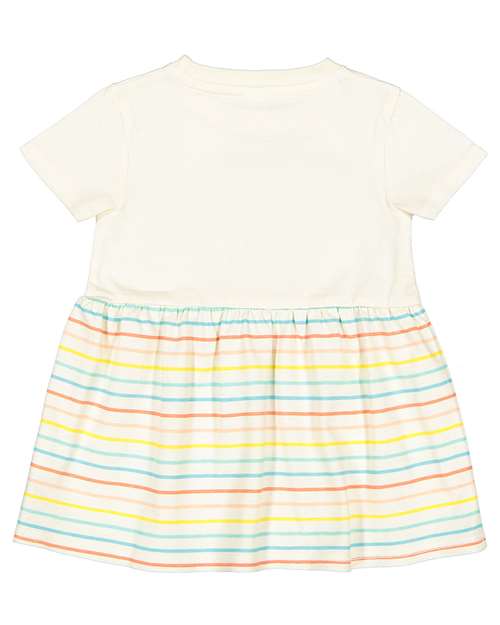 Rabbit Skins 5330 Infant Fine Jersey Dress - Natural/ Sunkissed Stripe