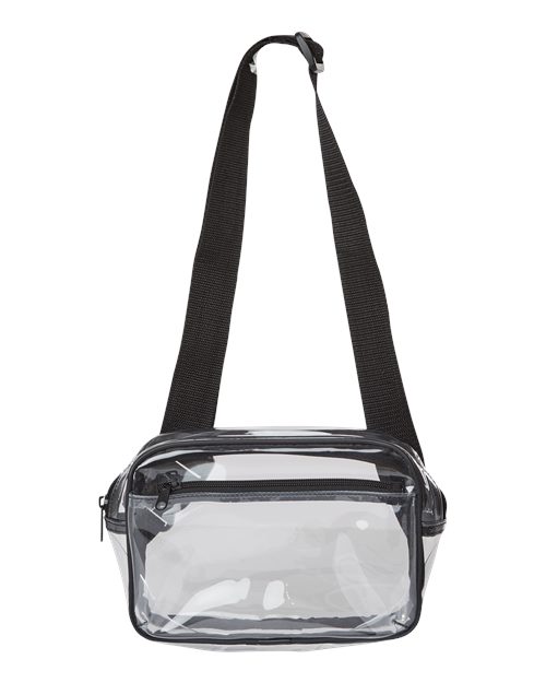 Liberty Bags 5778 Clear Stadium 2-Pocket Fanny Pack/Crossbody Bag - Black