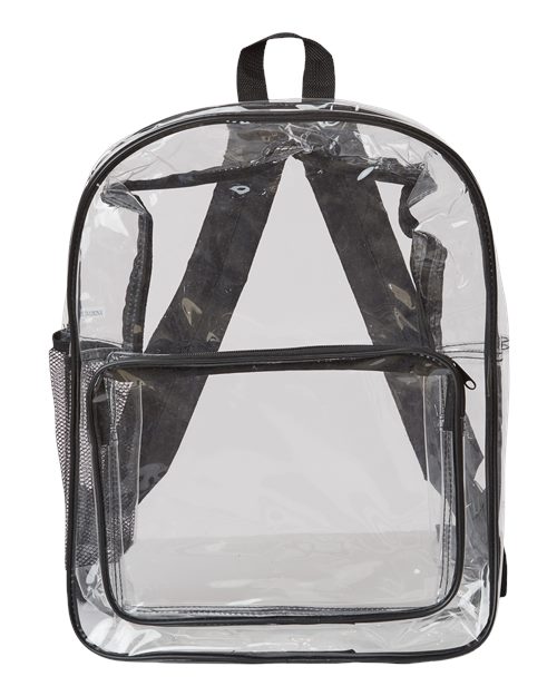 Liberty Bags 7013 Large 17" Heavy Duty Clear Backpack - Black