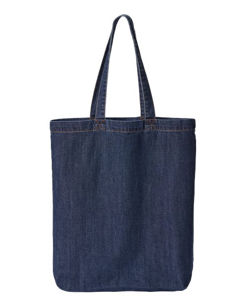 Liberty Bags 7761A Cotton Denim Gusseted Tote Bag - Dark Blue Denim