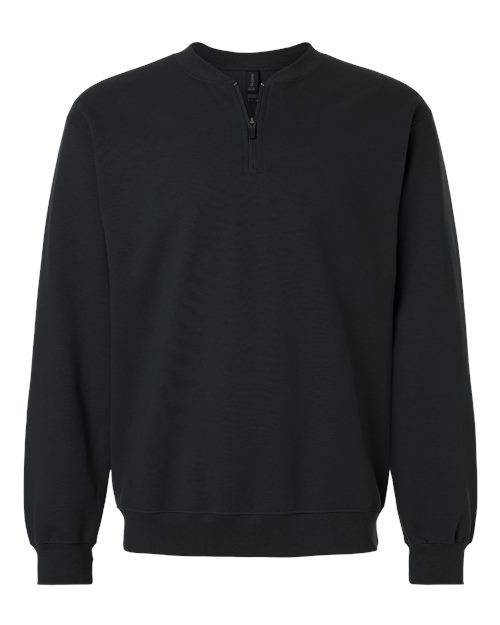 Gildan SF008 Unisex Softstyle® Midweight Quarter-Zip Sweatshirt - Black