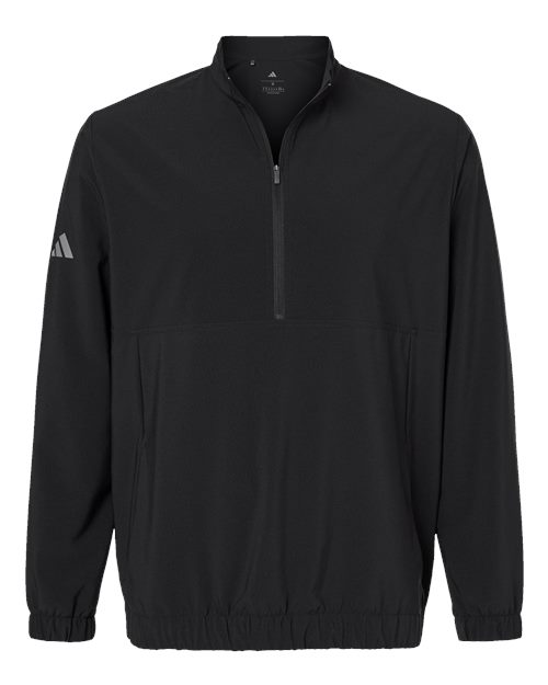 Adidas A705 Men's Stretch Woven Half-Zip Pullover - Black