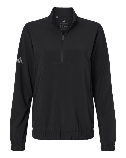 Adidas A706 Women's Stretch Woven Half-Zip Pullover - Black