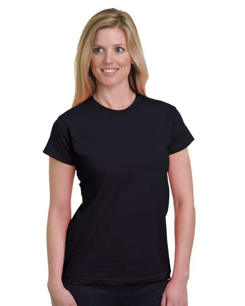 Bayside 5850 Women's USA-Made Fine Jersey T-Shirt - Black
