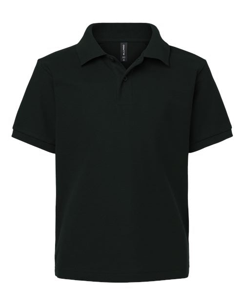 AllPro 62800Y Youth Pique Polo - Black