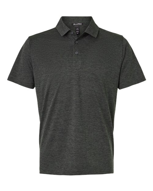 AllPro 4HM00 Men's Pro-Lock Performance Mélange Polo - Black Melange