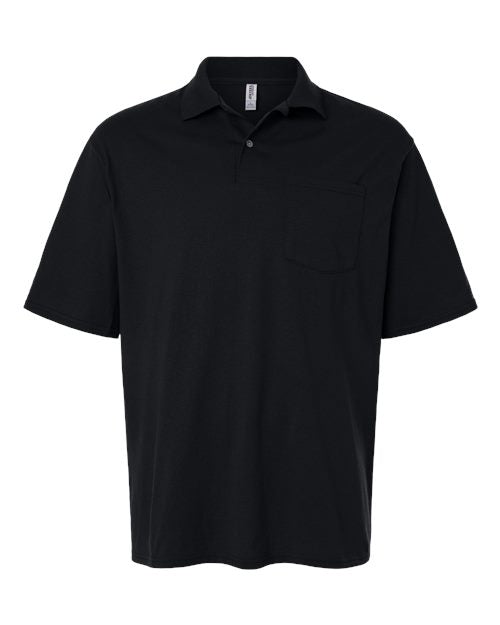 JERZEES 436MP Men's Dri-Power® Polo with Pocket - Black
