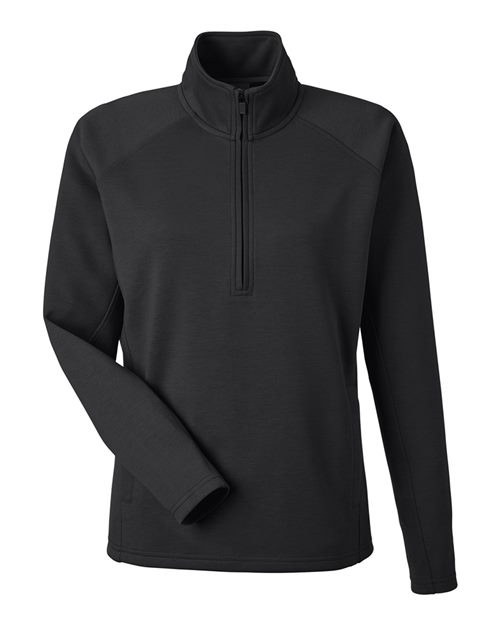 J. America 8754 Women's Apex Fleece Quarter-Zip Pullover - Black