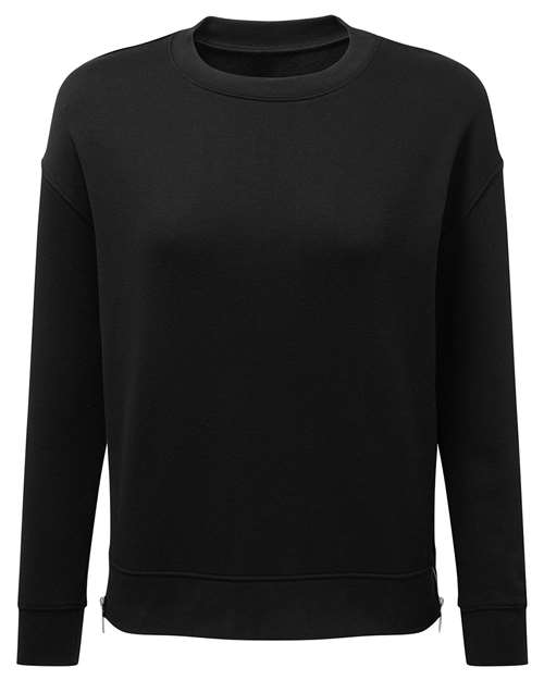 TriDri TD600 Women's Billie Side-Zip Crewneck Sweatshirt - Black