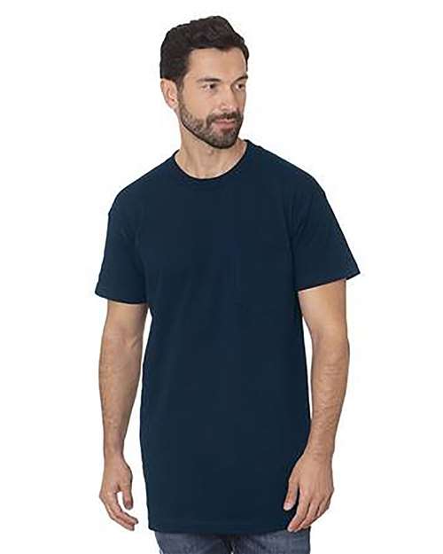 Bayside 7200T Men's Tall USA Made Pocket T-Shirt - Navy