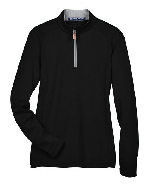 Devon & Jones DG479W Women's DRYTEC20™ Performance Quarter-Zip Pullover - Black/ Grey Heather/ Graphite