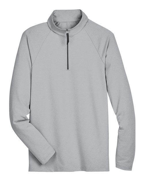 Devon & Jones DG480 Men's CrownLux Performance® Clubhouse Micro-Stripe Quarter-Zip Pullover - Black