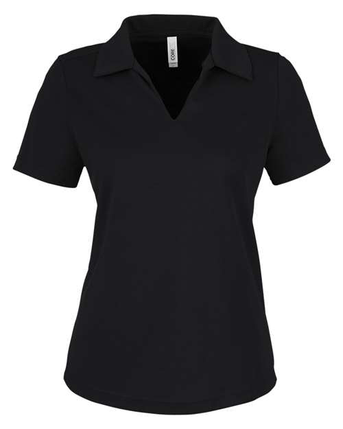CORE365 CE104W Women's Market Snag Protect Mesh Polo - Black