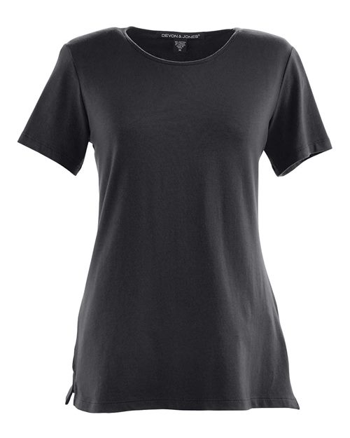 Devon & Jones DP182W Women's Perfect Fit™ Shell T-Shirt - Black