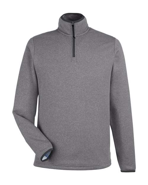 CORE365 CE73 Men's Venture Heathered Stripe Quarter-Zip Pullover - Black/ White