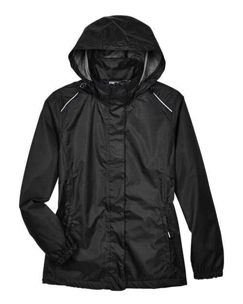 CORE365 78185 Women's Climate Seam-Sealed Lightweight Variegated Ripstop Jacket - Black