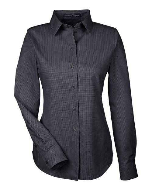 Devon & Jones DG532W Women's Crown Collection® Royal Dobby Woven Dress Shirt - Black