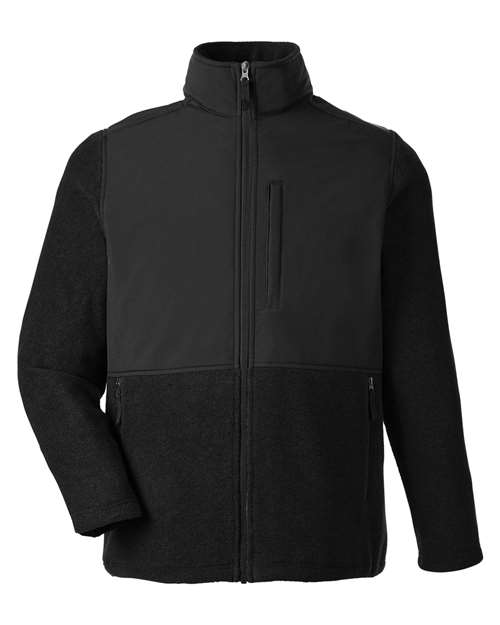 CORE365 CE890 Men's Journey Summit Hybrid Full-Zip - Black/ Black