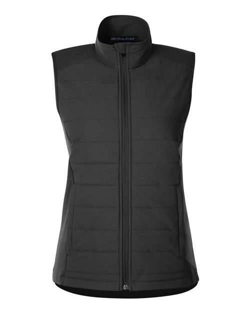 Devon & Jones DG706W Women's New Classics® Charleston Hybrid Vest - Black/ Melange Black