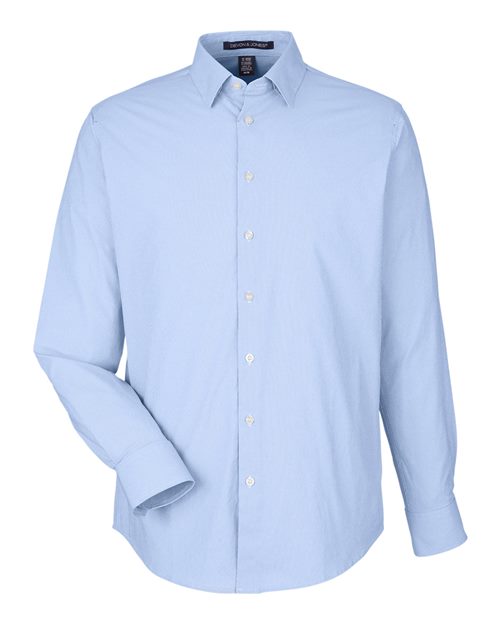 Devon & Jones DG537 Men's CrownLux Performance® Microstripe Dress Shirt - French Blue/ White