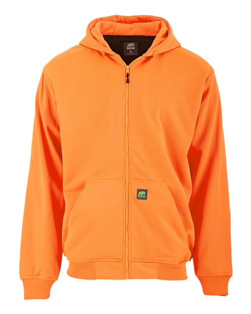 Berne Apparel HVF101 Men's Heritage Thermal-Lined Full-Zip Hooded Sweatshirt - Orange