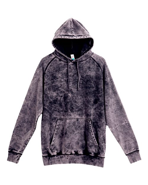 Lane Seven LST004 Unisex Vintage Raglan Hoodie Sweatshirt - Cloud Black