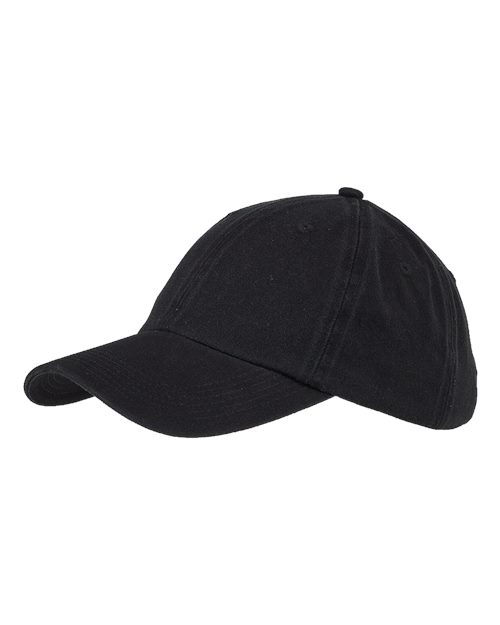 Big Accessories BX005 Washed Chino Cap - Black