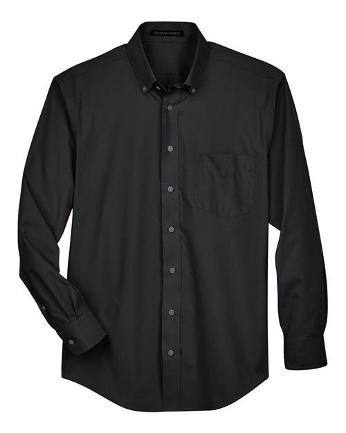 Devon & Jones D620T Men's Tall Crown Collection® Broadcloth Woven Dress Shirt - Black