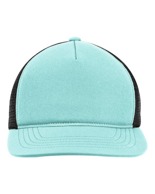 Big Accessories BA708 Bend Foam Trucker Cap - Aquamarine/ Black