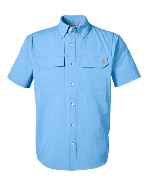 HUK H150183 Men's Creekbed Short Sleeve Shirt - Marolina Blue